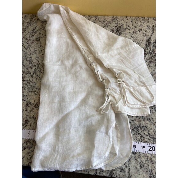 Nic + Zoe White Linen Blouse Women’s S Sheer Lightweight Tunic Top Minimalist - Picture 8 of 9